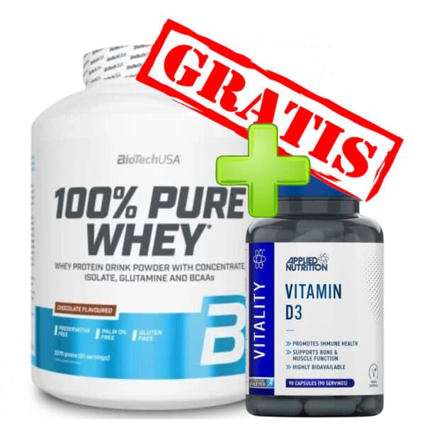 100% pure whey 2.27kg + gratis Vitamin D 90cap - BioTechUSA