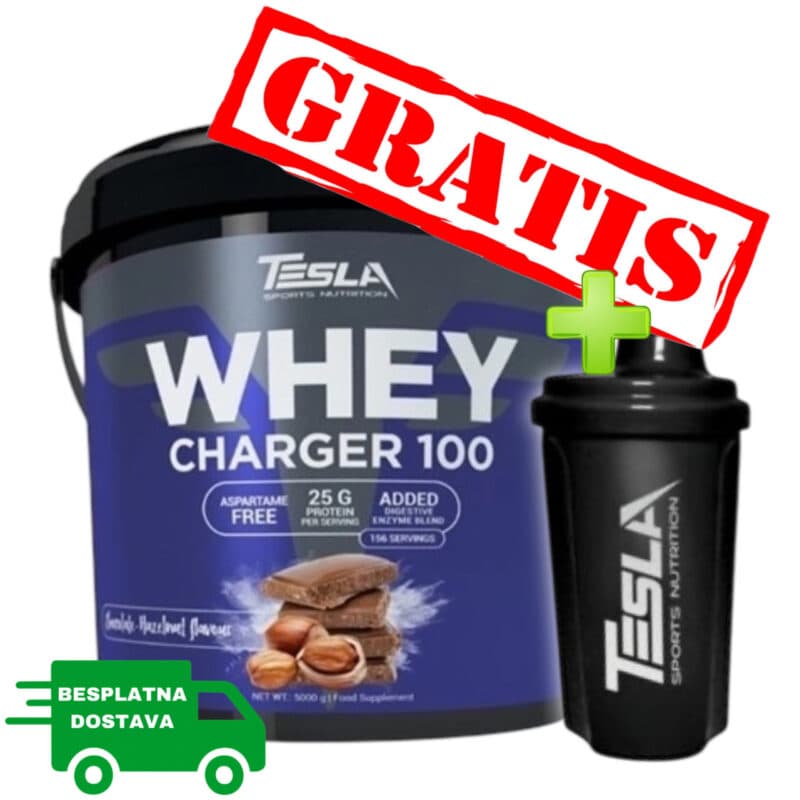 Whey charger100 5kg + gratis ŠEJKER - Tesla nutrition