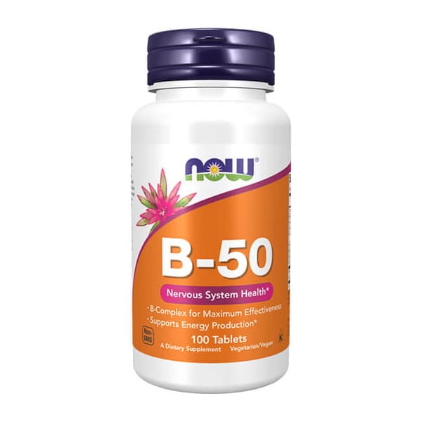NOW Foods Vitamin B-50 kompleks tablete za energiju, imunitet i zdravlje nervnog sistema