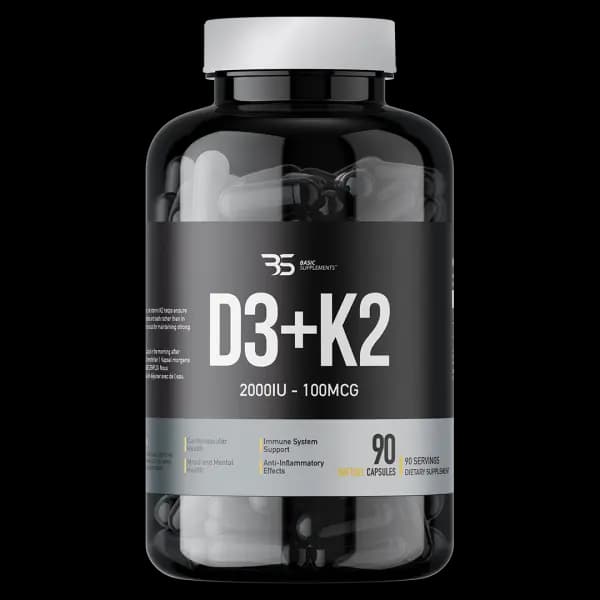 VITAMIN D3 + K2 90cap - Basic Supplements kombinacija za jake zglobove kolena i kosti