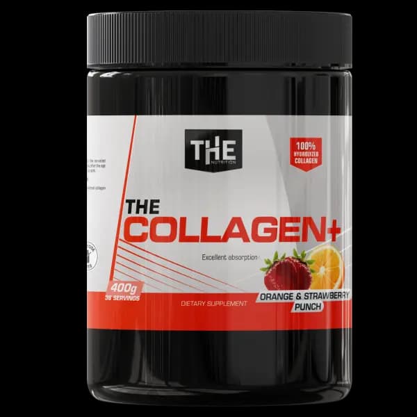 The Collagen + Vit C 400g THE Nutrition hidrolizovani kolagen u prahu sa vitaminom C i vitaminom B6 za kožu zglobove i oporavak