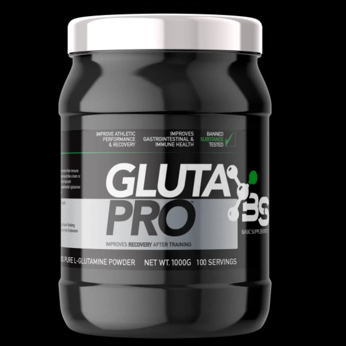 Gluta Pro 1kg Basic Supplements glutamin u prahu za podršku oporavku, regeneraciji mišića i sportskim performansama