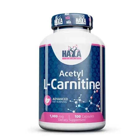 L-Carnitine Acetyl 100 kapsula Haya Labs acetil L-karnitin za energiju metabolizam masti i mentalni fokus
