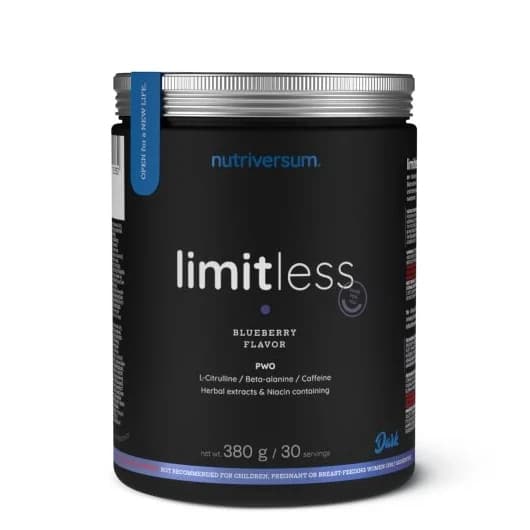 Limitless 380g Nutriversum pre-workout suplement sa kofeinom citrulinom beta-alaninom i AAKG kompleksom