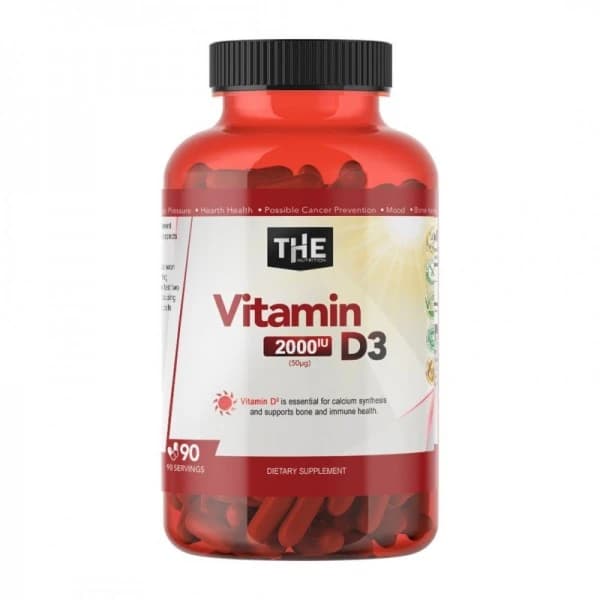 D3 Vitamin 2000 IU THE Nutrition 90 kapsula vitamin D3 za imunitet kosti mišiće i svakodnevnu suplementaciju