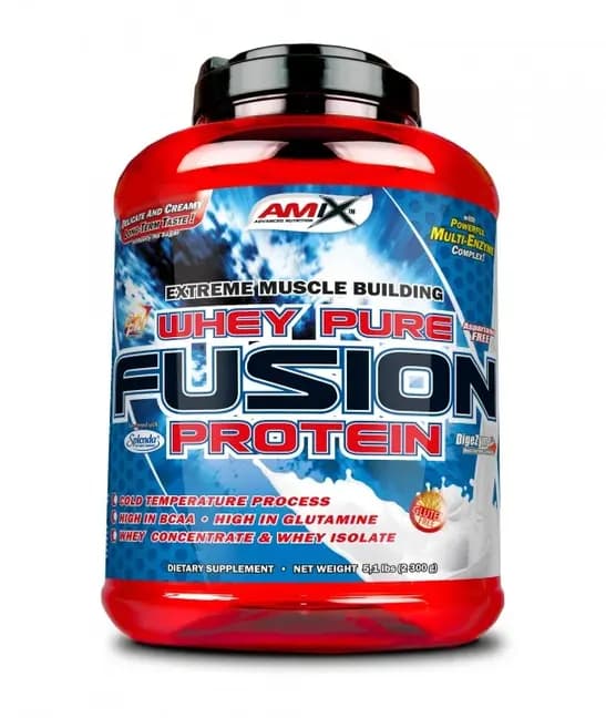 Amix Whey Protein Fusion 2.3kg whey protein sa DigeZyme enzimima za oporavak i rast mišićne mase