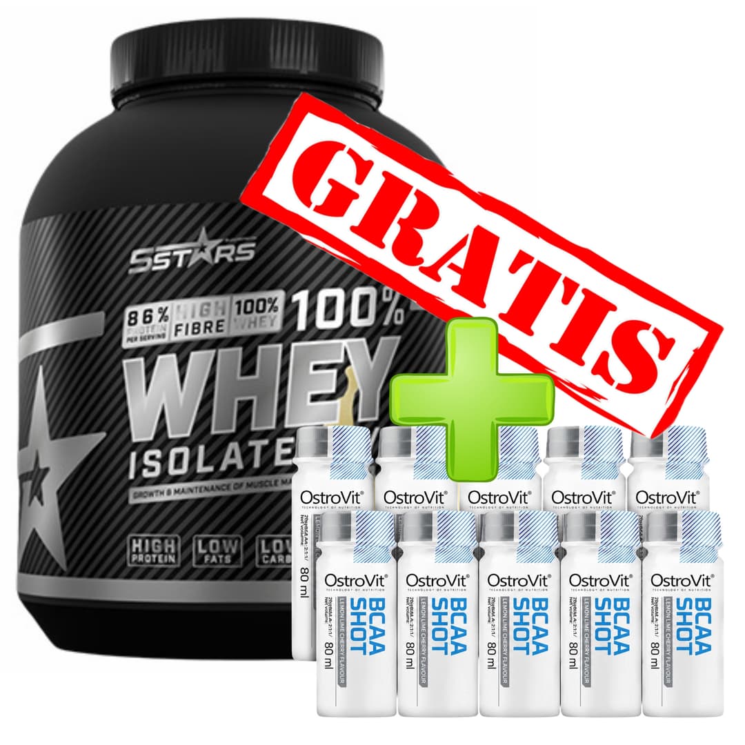 Whey isolate 2kg + GRATIS 10 x BCAA shot – 5Stars cisti protein bez secera i laktoze