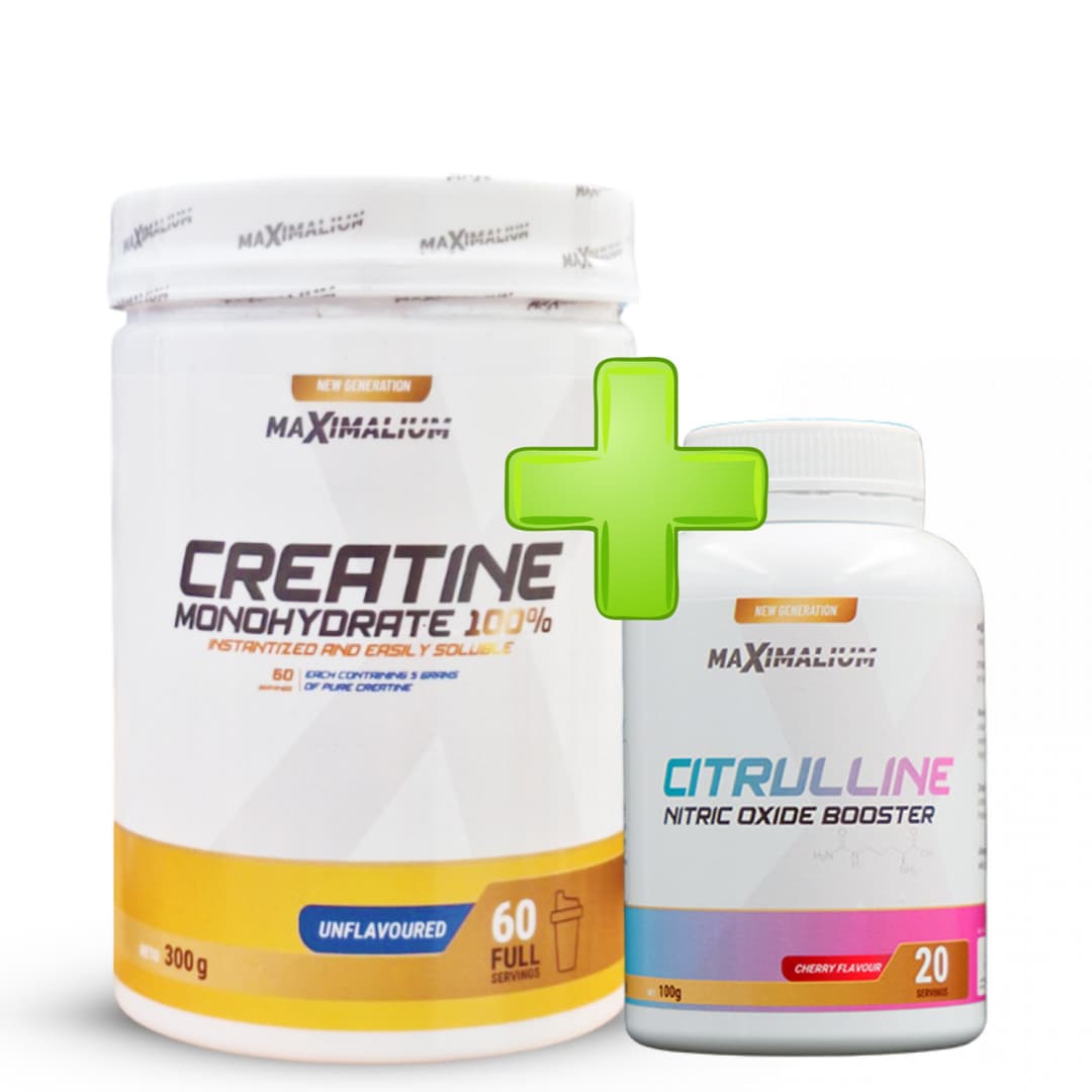 Creatine Monohydrate 300g - Maximalium + gratis citrulin, taurin, beta alanin, arginin