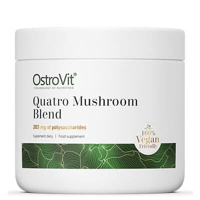 Quatro Mushroom Blend Powder Vege 100g - OstroVit 4 lekovite gljive reisi lavlja griva kordiceps i caga