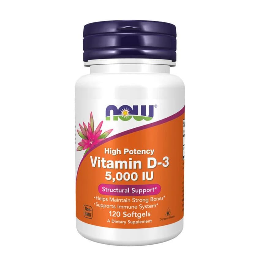 NOW Foods Vitamin D3 5000 IU vitamin D softgel kapsula