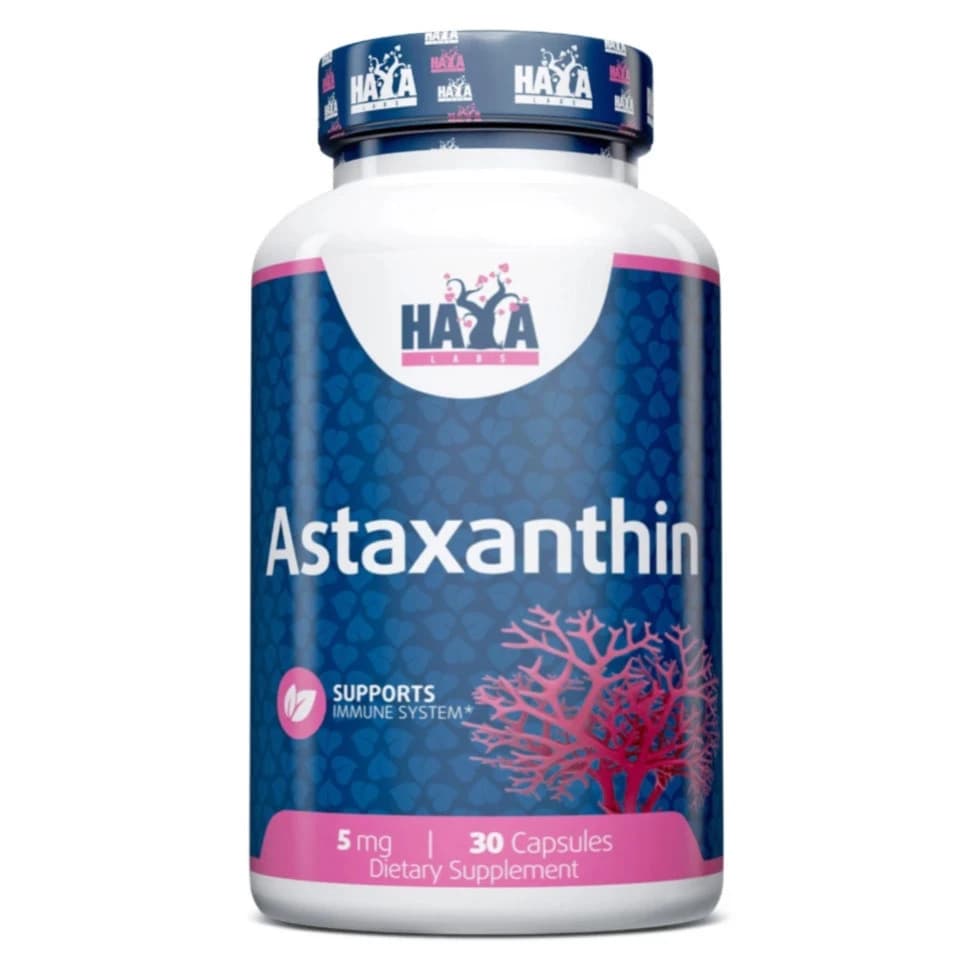 Astaxanthin 5 mg Haya Labs 30 kapsula snažan antioksidans za zaštitu ćelija kože očiju i oporavak organizma