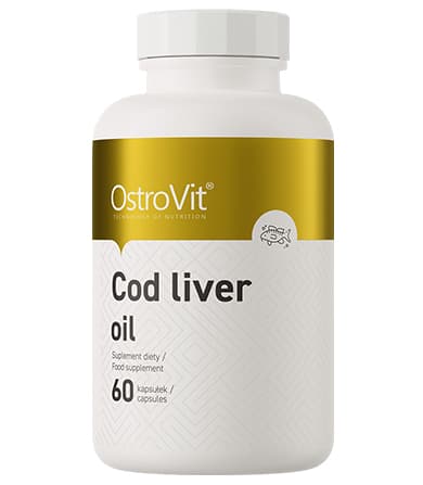 OstroVit Cod Liver Oil softgel kapsule – ulje jetre bakalara sa omega-3 masnim kiselinama EPA i DHA, vitaminom A i vitaminom D za podršku imunitetu, zdravlju kostiju, vida i srca