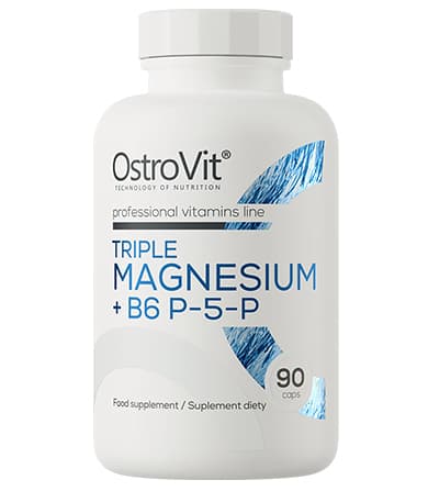 OstroVit Triple Magnesium + B6 P-5-P kapsule – tri oblika magnezijuma i aktivni vitamin B6 za mišiće, nervni sistem, energiju, oporavak i smanjenje umora