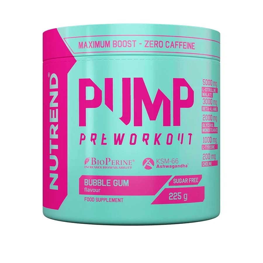 Nutrend Pump Pre-Workout 225g bez kofeina sa citrulin malatom beta alaninom i glicerolom za pumpu fokus i trening