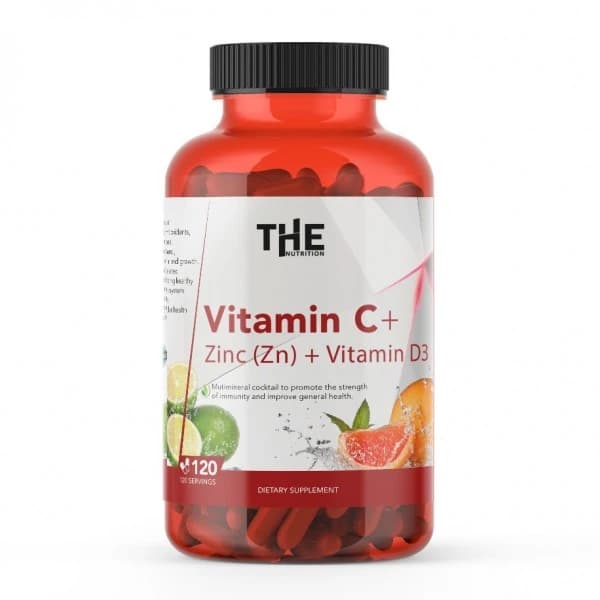 Vitamin C D3 Zinc THE Nutrition 120 kapsula za imunitet energiju i svakodnevnu podršku organizmu