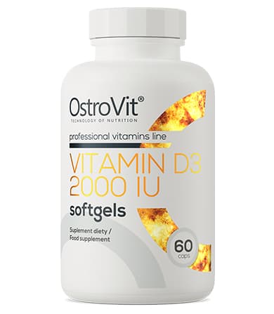 OstroVit Vitamin D3 2000 IU kapsule – vitamin D3 (holekalciferol) za podršku zdravlju kostiju, zuba, mišića, imunološkog sistema i pravilnoj apsorpciji kalcijuma