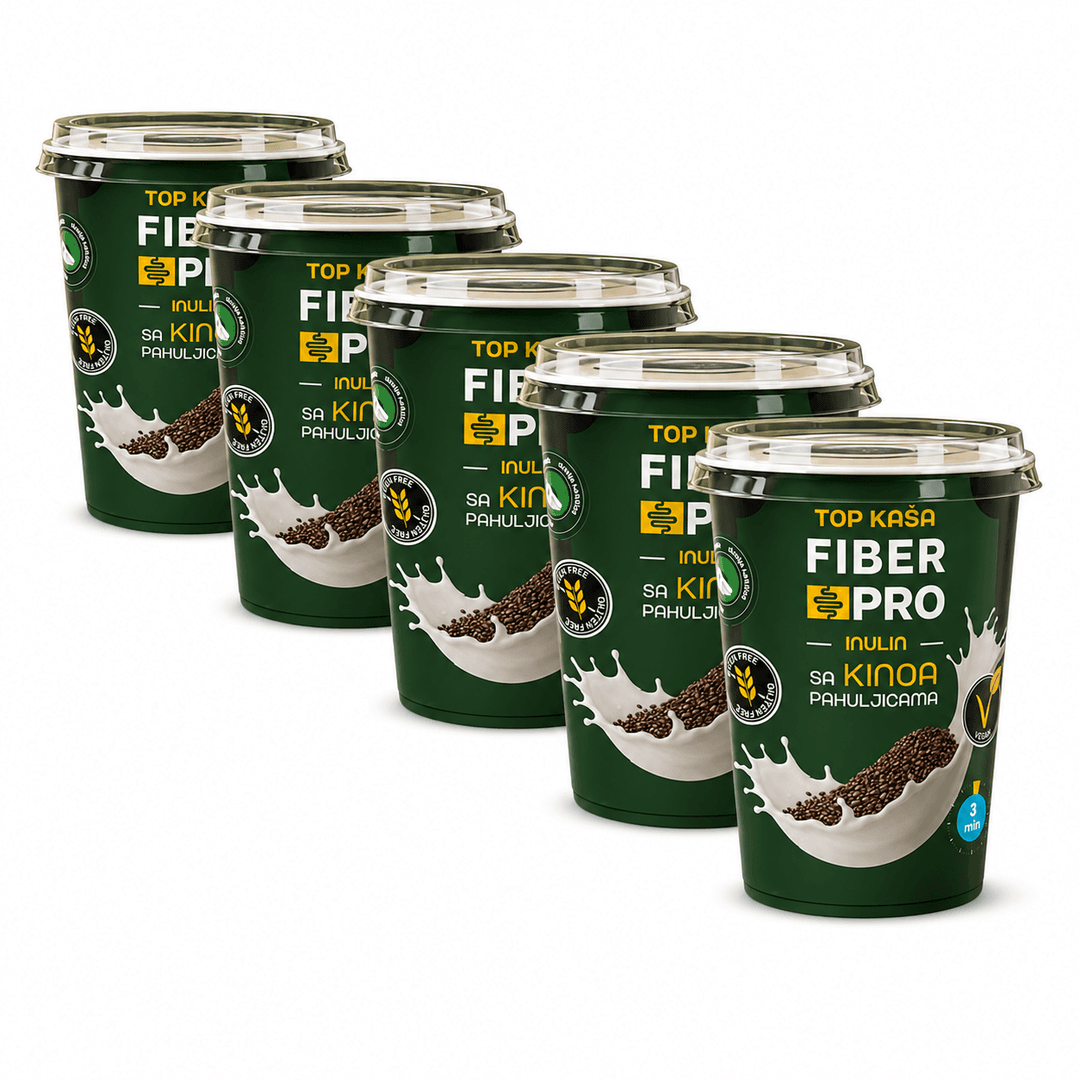 Zdrava kaša sa kinoom, chia semenkama, mlevenim lanom, proteinom graška, bademovim proteinskim brašnom, semenom suncokreta i golicom za nutritivno bogat doručak.