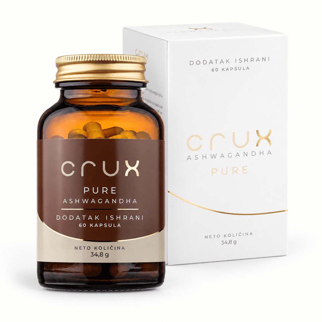 Crux Ašvaganda KSM-66® – ekstrakt korena Withania somnifera standardizovan na 5% vitanolida, 600 mg dnevna doza