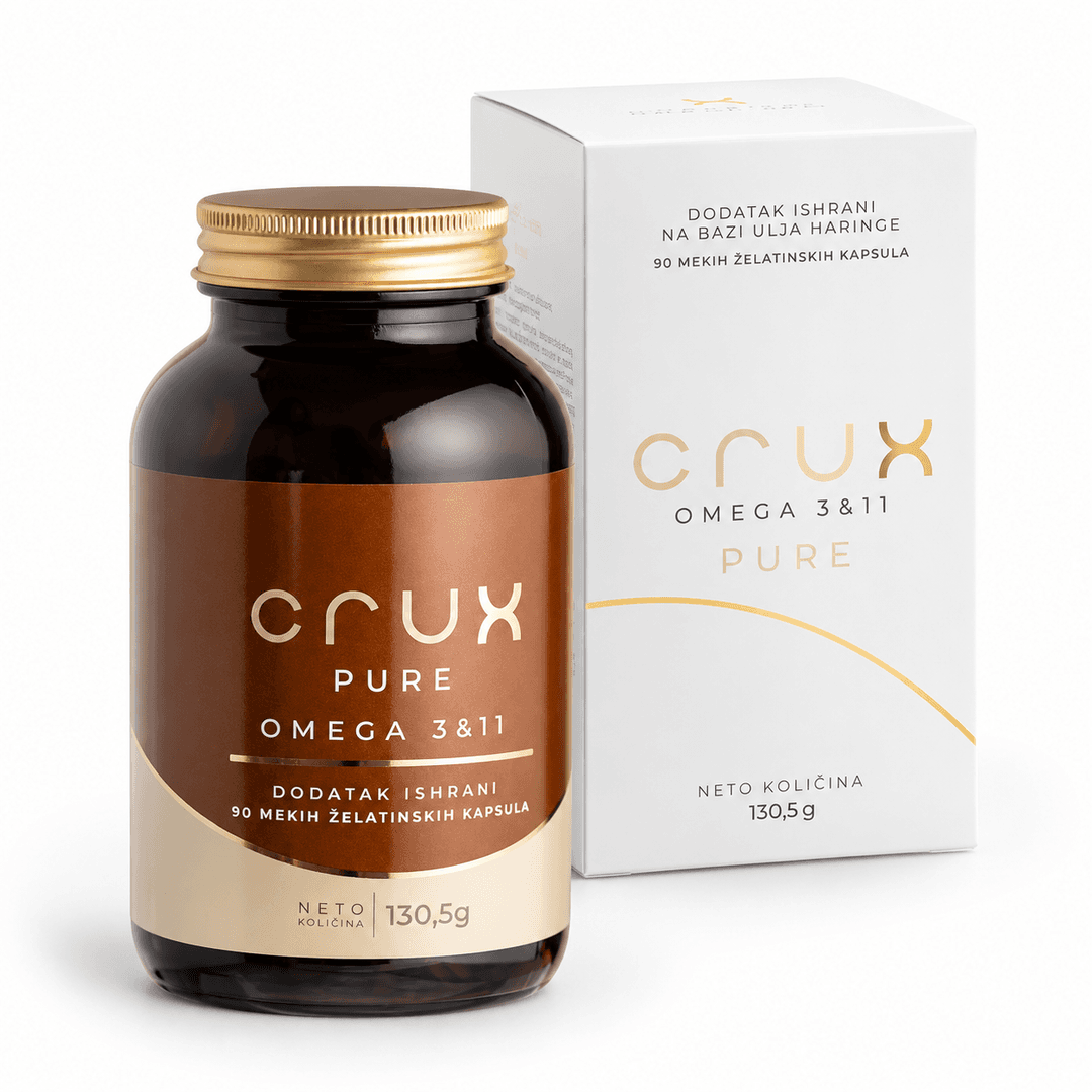 Crux Pure Omega 3 & 11 – CETO3® ulje haringe sa omega-3 EPA i DHA masnim kiselinama i Omega-11 cetoleinskom kiselinom, 90 kapsula