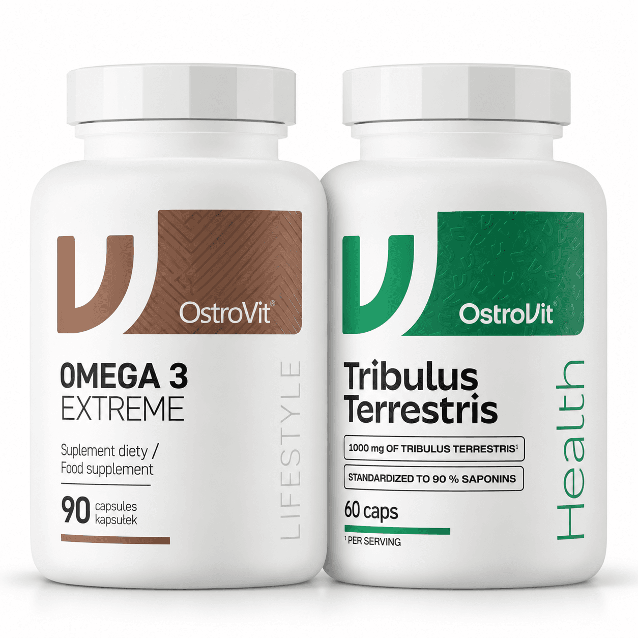Omega 3 i OstroVit Tribulus Terrestris 90% saponina – paket sa EPA i DHA masnim kiselinama i 1000 mg ekstrakta Tribulusa