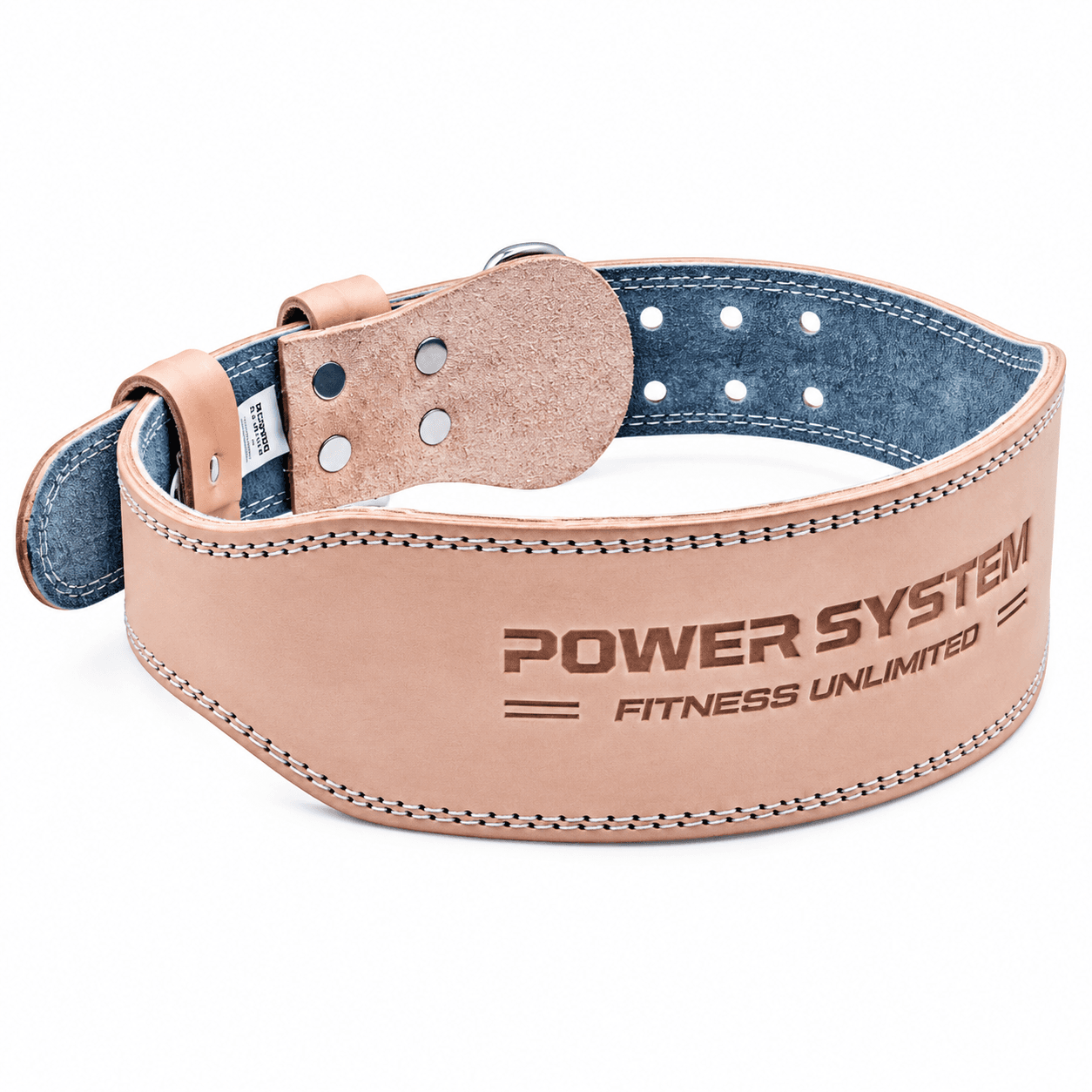Power System Belt Power Natural kožni pojas za teretanu i trening sa opterećenjem sa metalnom kopčom