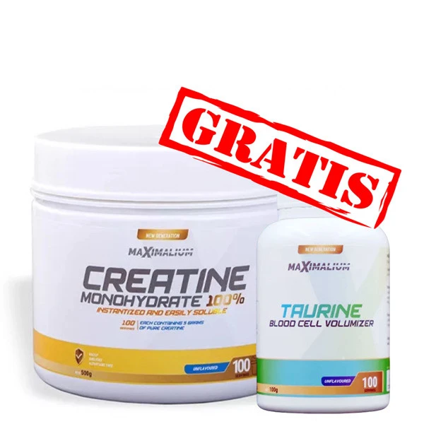 Kreatin-monohidrat-500g-(+GRATIS-TAURIN-100g)-–-Maximalium