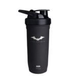 Batman šejker od nerđajućeg čelika 900 ml sa mat crnom završnom obradom i logotipom, fitnes oprema za proteinske napitke