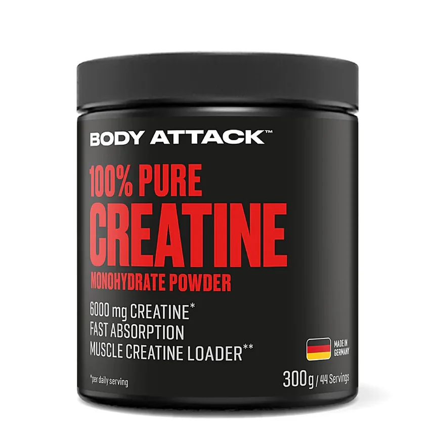 Body Attack 100% Pure Creatine Monohydrate Powder 300g - čist kreatin u prahu bez aditiva, za povećanje snage, energije i mišićne mase