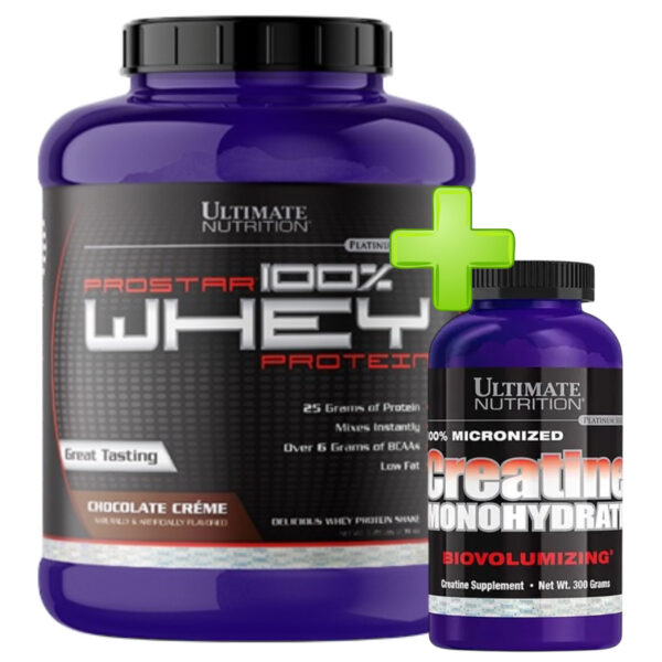 prostar whey creatine bundle – Prostar 100% Whey 2.39kg i Creatine Platinum 300g za snagu, mišiće i performanse